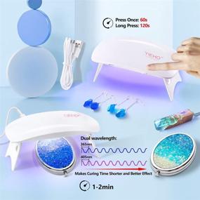 img 2 attached to 🎨 YIEHO 200g UV Resin Kit for Beginners with Light, Clear Epoxy Resin Starter Set for Craft Jewelry Making - Necklace Pendant Earring Accessories Including Lamp and 12 Color Pigments
