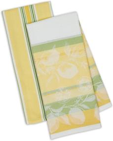 img 1 attached to DII Kitchen Dish Towel Set - Riviera Lemons Yellow Green - Lemon Print & Stripe - Pack of 2