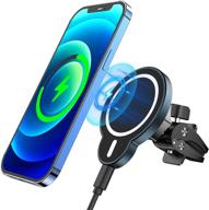 🚗 apmiek magnetic wireless car charger with auto alignment for iphone 13 series & magsafe case - fast thermostatic charging, car air vent holder logo