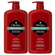 🍋 old spice pure sport 2in1 shampoo and conditioner for men twin pack - lemon scent, extra large 58.4 fl oz logo