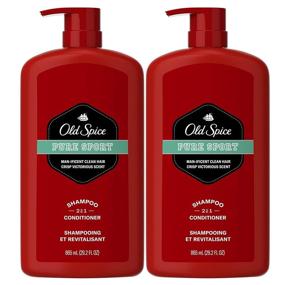 img 4 attached to 🍋 Old Spice Pure Sport 2in1 Shampoo and Conditioner for Men Twin Pack - Lemon Scent, Extra Large 58.4 Fl Oz