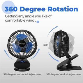img 2 attached to 👶 OCOOPA Stroller Fan Clip On, Portable Outdoor Fan 10000mAh Battery Operated, Strong Airflow 3 Speeds, Mini USB Desk Fan, Rechargeable 40 Hours Longlasting for Baby Stroller, Golf Cart, Car Seat, Bed, Travel