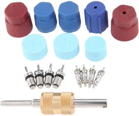 img 4 attached to 🔧 17Pcs Air Conditioning Valve Core Kit - Schrader Valve Cores Accessories A/C R12 R134a Refrigeration Valve Stem Core Remover Tool - HVAC System Seal Caps Kit - Gohantee