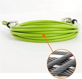 img 3 attached to 🐶 Abenstoc 10ft Tie Out Cable for Dogs | Heavy-Duty Galvanized Steel Pet Leash with PVC Coating | Ideal for Yard, Camping, Running, Park, Outdoor Activities | Suitable for Pets Up to 100lbs