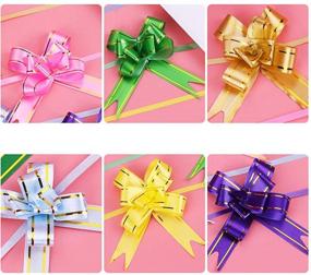 img 2 attached to Erioctry 200 PCS Pull Bows: Assorted Colors Festival Gift Wrap Ribbon Bows for Birthday Christmas Wedding Party Ornament (Random Color)