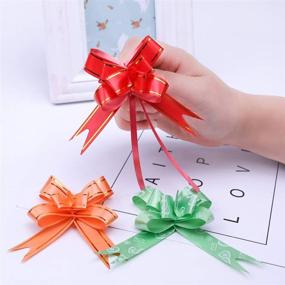 img 3 attached to Erioctry 200 PCS Pull Bows: Assorted Colors Festival Gift Wrap Ribbon Bows for Birthday Christmas Wedding Party Ornament (Random Color)