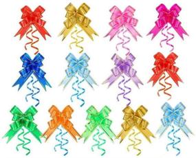 img 4 attached to Erioctry 200 PCS Pull Bows: Assorted Colors Festival Gift Wrap Ribbon Bows for Birthday Christmas Wedding Party Ornament (Random Color)