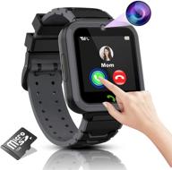 📱 waterproof kids smart watch boys phone camera selfie sos calling smartwatch for kids with games, touch screen, alarm, sound recorder, music player, calculator - suitable for boys and girls (ages 3-12) logo