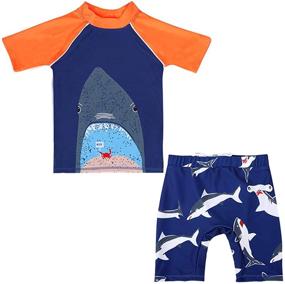 img 4 attached to Digirlsor Toddler Swimsuit Sleeve Swimwear Boys' Clothing