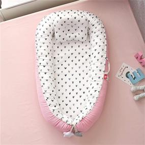 img 4 attached to ABREEZE Co Sleeping Bassinet Washable Heart Pink