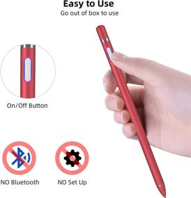 img 1 attached to 🖋️ Fine Point Stylist Stylus Pens for Touch Screens - Compatible with iPhone, iPad Pro, Air, Mini & More Tablets (Red)