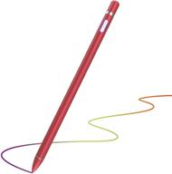 🖋️ fine point stylist stylus pens for touch screens - compatible with iphone, ipad pro, air, mini & more tablets (red) logo