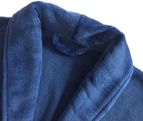 img 2 attached to Coosey Fleece Lightweight Collar Bathrobe Men's Clothing in Sleep & Lounge