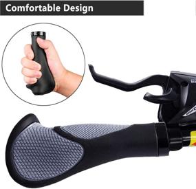 img 2 attached to 🚴 YAKAMOZ Soft Rubber Bicycle Handlebar Grips with Anti-Slip Locking Ring - Comfortable Bike Grip for MTB BMX Road Mountain Bike, 22.2mm Handlebar Compatibility