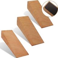 premium handmade wooden door stop - non slip, heavy duty door holder for all surfaces - set of 3 логотип