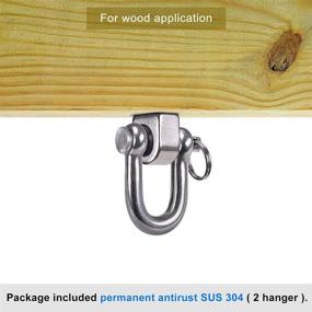 img 1 attached to 🔗 2 Pack Swing Hangers Stainless Steel Hooks for Porch Swing, Hammock Chair, Heavy Bag, Yoga Silk, Suspension Straps, Gymnastics Rings - SELEWARE