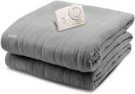 🔥 cozy & warm: biddeford comfort knit electric heated blanket, full size - grey logo