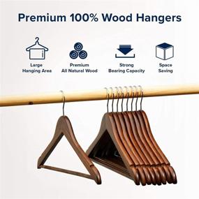 img 1 attached to 🏠 HOUSE DAY Wooden Hangers 20-Pack - Premium Walnut Smooth Finish - Bulk Clothes Hanger Set for Suits and Clothes