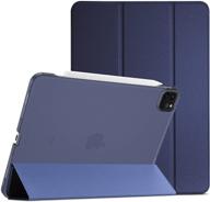 procase slim stand hard back shell smart cover for ipad pro 11 inch 3rd gen 2021/2nd gen 2020/1st gen 2018 - navy blue logo