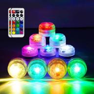 🌊 10 pack submersible led lights - waterproof rgb tealight multi-color with remote control | ideal for aquarium, hot tub, pond, pool, vase, garden, wedding party, christmas decoration логотип