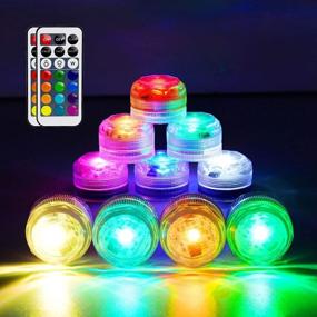 img 4 attached to 🌊 10 Pack Submersible LED Lights - Waterproof RGB Tealight Multi-Color with Remote Control | Ideal for Aquarium, Hot Tub, Pond, Pool, Vase, Garden, Wedding Party, Christmas Decoration