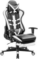 🪑 ultimate comfort: homall ergonomic high-back racing chair with bucket seat, headrest, footrest, lumbar support in black & white logo