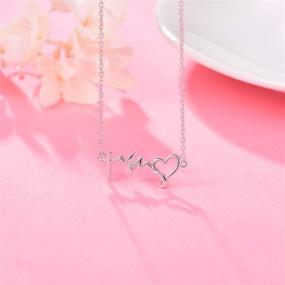 img 3 attached to 🌟 ACJFA 925 Sterling Silver Faith Hope Love Lifeline Heart Pendant Necklace: Ideal Inspirational Jewelry Gift for Women & Teen Girls on Birthdays or Nurse's Day