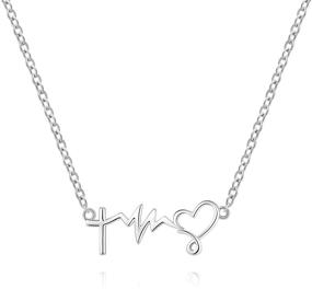 img 4 attached to 🌟 ACJFA 925 Sterling Silver Faith Hope Love Lifeline Heart Pendant Necklace: Ideal Inspirational Jewelry Gift for Women & Teen Girls on Birthdays or Nurse's Day