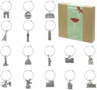 🍷 wine glass charms markers tags identification - stemware charms for wine glasses, ideal for wine bachelorette parties, tastings & decorations logo