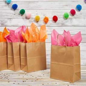 img 3 attached to 🛍️ 24-Pack Medium Kraft Gift Bags with Handles for Parties, Favors, Shopping, and Retail