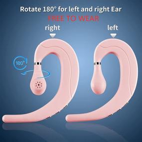 img 1 attached to 🎧 Waterproof Ear Hook Bluetooth Wireless Headphone with Microphone - Non Ear Plug Headset for Android iPhone Pro 12 11X 8 7 6 (Pink)