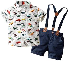 img 4 attached to 🦖 Sleeve Pocket Dinosaur Pattern Boys' Clothing - Abolai