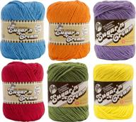 lily sugar n' cream solid color 6 pack bundle: red, yellow, blue, purple, green, orange logo