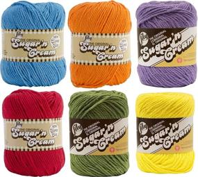 img 1 attached to Lily Sugar n' Cream Solid Color 6 Pack Bundle: Red, Yellow, Blue, Purple, Green, Orange