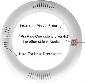 img 2 attached to 💡 JESLED T9 LED Circline Light Bulb - High Lumen 8 Inch Circular Ceiling Light, 10W Cool White, Ideal Replacement for 22W FC8T9 Fluorescent Lamp (Ballast Must be Removed)