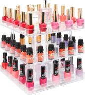 💅 jackcube design 3 tier clear nail polish 360 rotating display rack organizer stand - compact and stylish makeup cosmetics storage carousel shelf with acrylic guard (3tier) logo