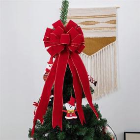 img 1 attached to Bow Christmas Tree Topper Decorations Seasonal Decor