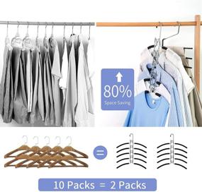 img 3 attached to 👕 Nature Smile 2 Pack 5 in 1 Anti Slip Metal Sweater Coat Hangers: Ultimate Wardrobe Organizer for Space Saving and Heavy Duty Storage