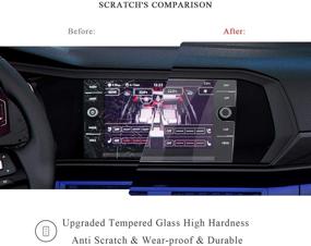 img 1 attached to 📱 2021 Протектор дисплея для Volks wagen Jetta: R RUIYA HD Clear закаленное стекло для 8-дюймового навигационного экрана - устойчивое к царапинам и ультра высокой четкости