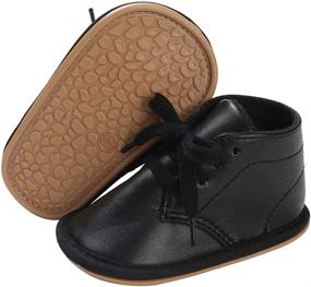 img 4 attached to 👟 E-FAK Baby Boys Girls Leather Lace Up Sneakers: Stylish Moccasins & Oxford Loafers for Infants