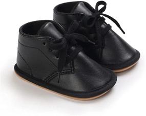 img 1 attached to 👟 E-FAK Baby Boys Girls Leather Lace Up Sneakers: Stylish Moccasins & Oxford Loafers for Infants