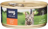 🐱 wag wet cat food - turkey & giblets recipe, 5.5 oz can (pack of 24) by amazon brand logo