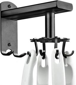 img 4 attached to 🧰 Space-Saving Kitchen Utensil Rack, Wall-Mounted Retractable Spatula Spoon Holder, Multifunctional Rotatable Organizer with 10 Hooks for Bathroom Corridor Balcony