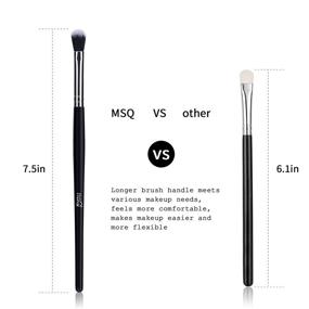 img 2 attached to 🎨 MSQ Eyeshadow Makeup Brushes Set - 12pcs with Soft Synthetic Hairs &amp; Real Wood Handle for Eyelash, Eyebrow, Eyeliner, Blending, Concealer - Long-lasting and Perfect for Eye Makeup Application (Black)