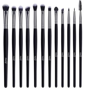 img 4 attached to 🎨 MSQ Eyeshadow Makeup Brushes Set - 12pcs with Soft Synthetic Hairs &amp; Real Wood Handle for Eyelash, Eyebrow, Eyeliner, Blending, Concealer - Long-lasting and Perfect for Eye Makeup Application (Black)