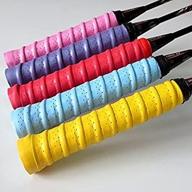 🎾 5-pack moisture absorbent and anti-slip overgrip tape for squash, tennis, badminton, racquetball, baseball bat, and fishing rod (pink, blue, purple, yellow, red) логотип