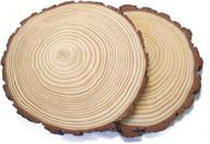 🌲 2 pcs large unfinished round wood tree slices plaque slabs - diy crafts, centerpieces, table decor, christmas ornaments - 9.5-10 inch logo