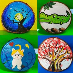 img 1 attached to 🌲 2 Pcs Large Unfinished Round Wood Tree Slices Plaque Slabs - DIY Crafts, Centerpieces, Table Decor, Christmas Ornaments - 9.5-10 Inch