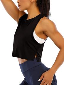 img 2 attached to HIOINIEIY Sleeveless Workout Cropped Exercise Sports & Fitness in Team Sports