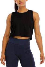 img 4 attached to HIOINIEIY Sleeveless Workout Cropped Exercise Sports & Fitness in Team Sports